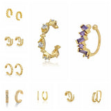 24K Gold/Silver Clip on Earrings for Women Ear Cuff Jewelry