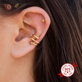 24K Gold/Silver Clip on Earrings for Women Ear Cuff Jewelry