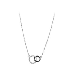 925 Sterling Silver CZ Round Pendant Choker Necklace