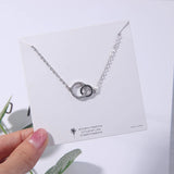 925 Sterling Silver CZ Round Pendant Choker Necklace