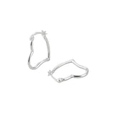 925 Silver Heart Hoop Earrings Women's Ear Accessories Fine Jewelry