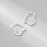 925 Silver Heart Hoop Earrings Women's Ear Accessories Fine Jewelry