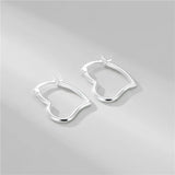 925 Silver Heart Hoop Earrings Women's Ear Accessories Fine Jewelry