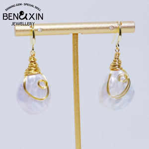 Retro Irregular Baroque Pearl Earrings for Women - Party Jewelry