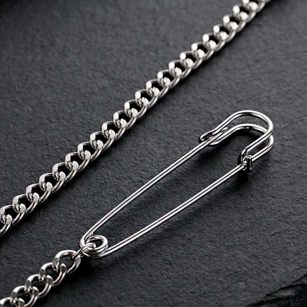 Minimalist Retro Punk Big Pins Cross Metal Brooch for Women Man Couple