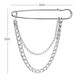 Minimalist Retro Punk Big Pins Cross Metal Brooch for Women Man Couple