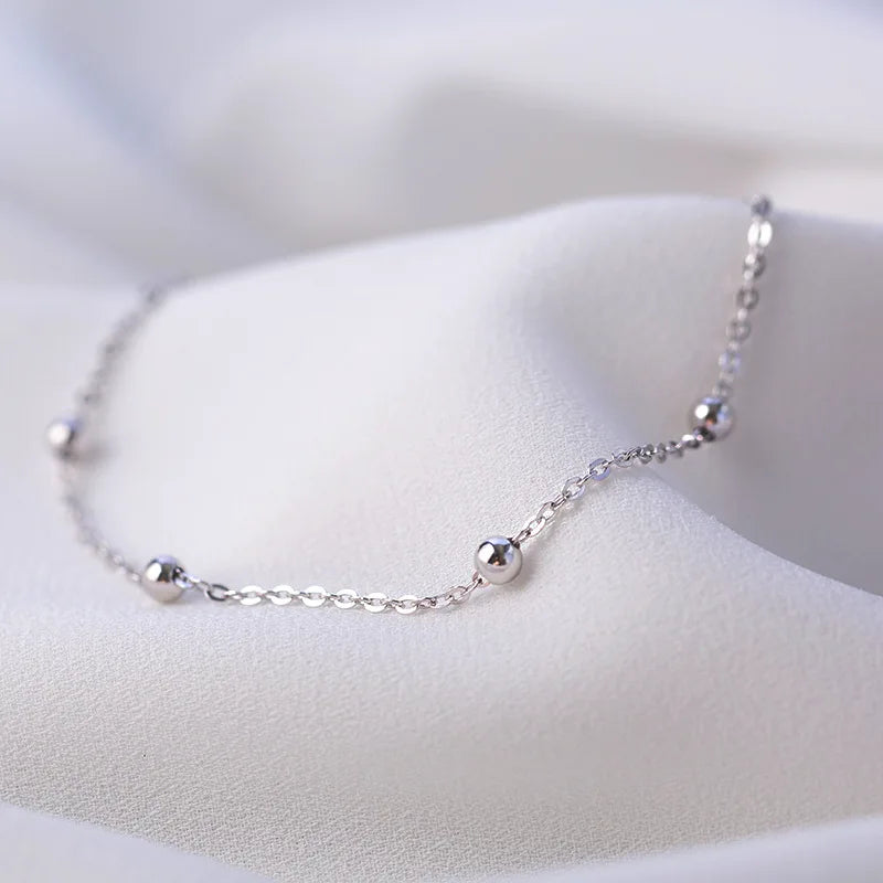 Minimalist Round Beads Anklet Chain Bracelet Leg Female Foot Jewelry