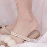 Women's Minimalist Round Beads Sterling Silver Anklet, Everyday Wear