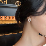 Rhinestone Pearl Stud Earrings Party Wedding Jewelry