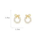 Rhinestone Pearl Stud Earrings Party Wedding Jewelry