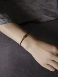 Rugged Copper Stretch Bracelet Oxidized Rock Punk Style Metal Unisex Gift