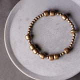 Rugged Copper Stretch Bracelet Oxidized Rock Punk Style Metal Unisex Gift