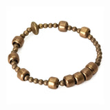 Rugged Copper Stretch Bracelet Oxidized Rock Punk Style Metal Unisex Gift
