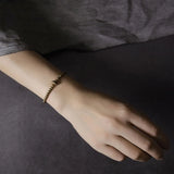 Rugged Copper Stretch Bracelet Oxidized Rock Punk Style Metal Unisex Gift