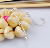 S925 Silver Anklet Women's Bead Pendant Real Silver Chain Summer Jewelry