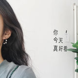 Minimalist Shell Pearl Twig Tree Branch Hoop Earrings Sterling Silver 925