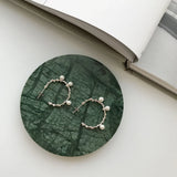 Minimalist Shell Pearl Twig Tree Branch Hoop Earrings Sterling Silver 925