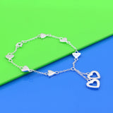 Sterling Silver Love Heart Bracelet for Women