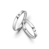 Minimalist Silver Sun Moon Couple Rings Jewelry Gift