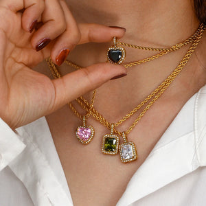 Crystal Zircon Pendant Necklace for Women