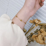 Minimalist Spacer Bead Bracelet Women Stainless Steel Plated 18k