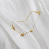 Minimalist Spacer Bead Bracelet Women Stainless Steel Plated 18k