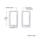 Minimalist Square Hoop Earring for Women Girls Ear Huggie Rectangle Hoops