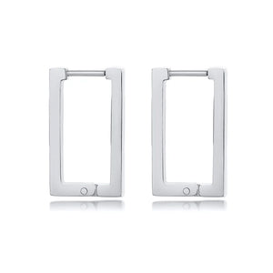 Minimalist Square Hoop Earring for Women Girls Ear Huggie Rectangle Hoops