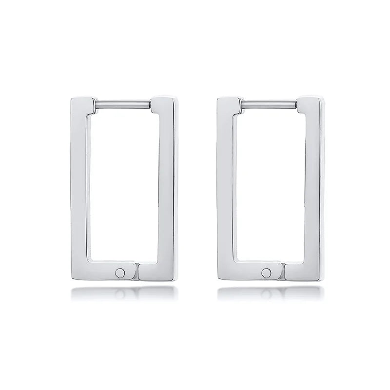 Minimalist Square Hoop Earring for Women Girls Ear Huggie Rectangle Hoops