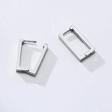 Minimalist Square Hoop Earring for Women Girls Ear Huggie Rectangle Hoops
