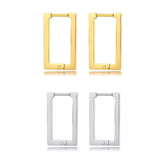 Minimalist Square Hoop Earring for Women Girls Ear Huggie Rectangle Hoops