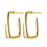 925 Silver Square Hoop Earrings, Geometric Ear Jewelry