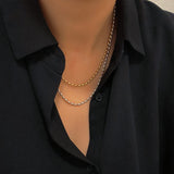 Stainless Steel 18K Plated Rice Beads Chain Choker Necklace