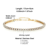 Minimalist Crystal Tennis Bracelet Stainless Steel