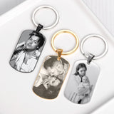 Custom Stainless Steel Dog Tag Keychain Name Dad To My Son
