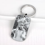Custom Stainless Steel Dog Tag Keychain Name Dad To My Son
