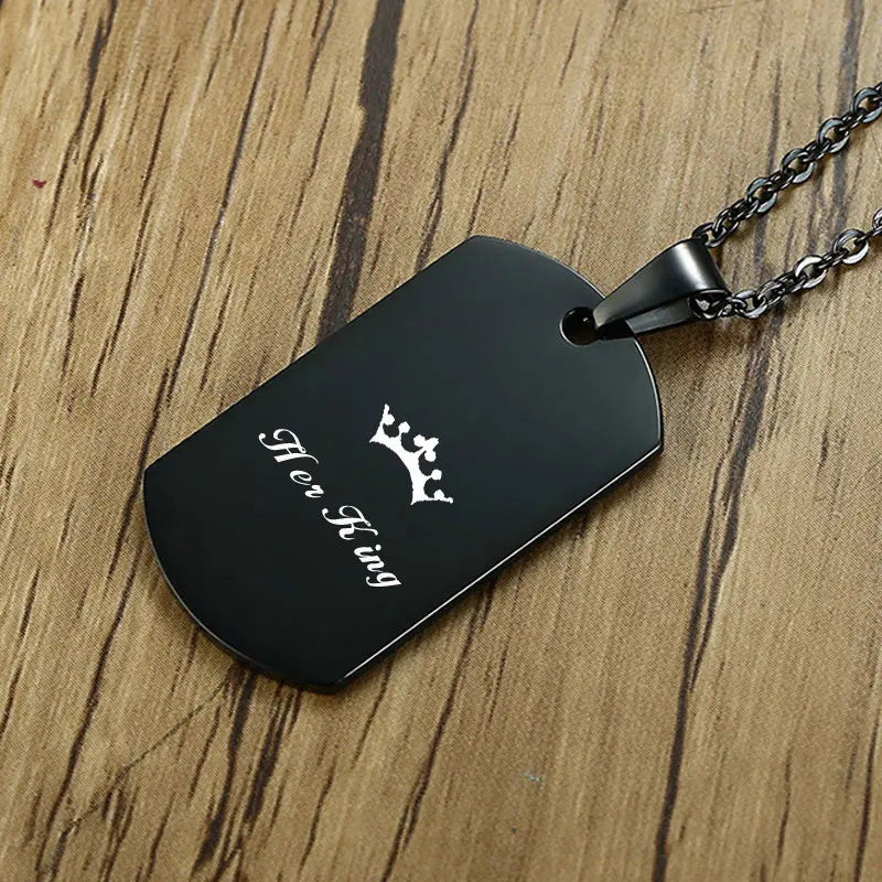 Customized Stainless Steel Dog Tag Pendant Necklace for Son