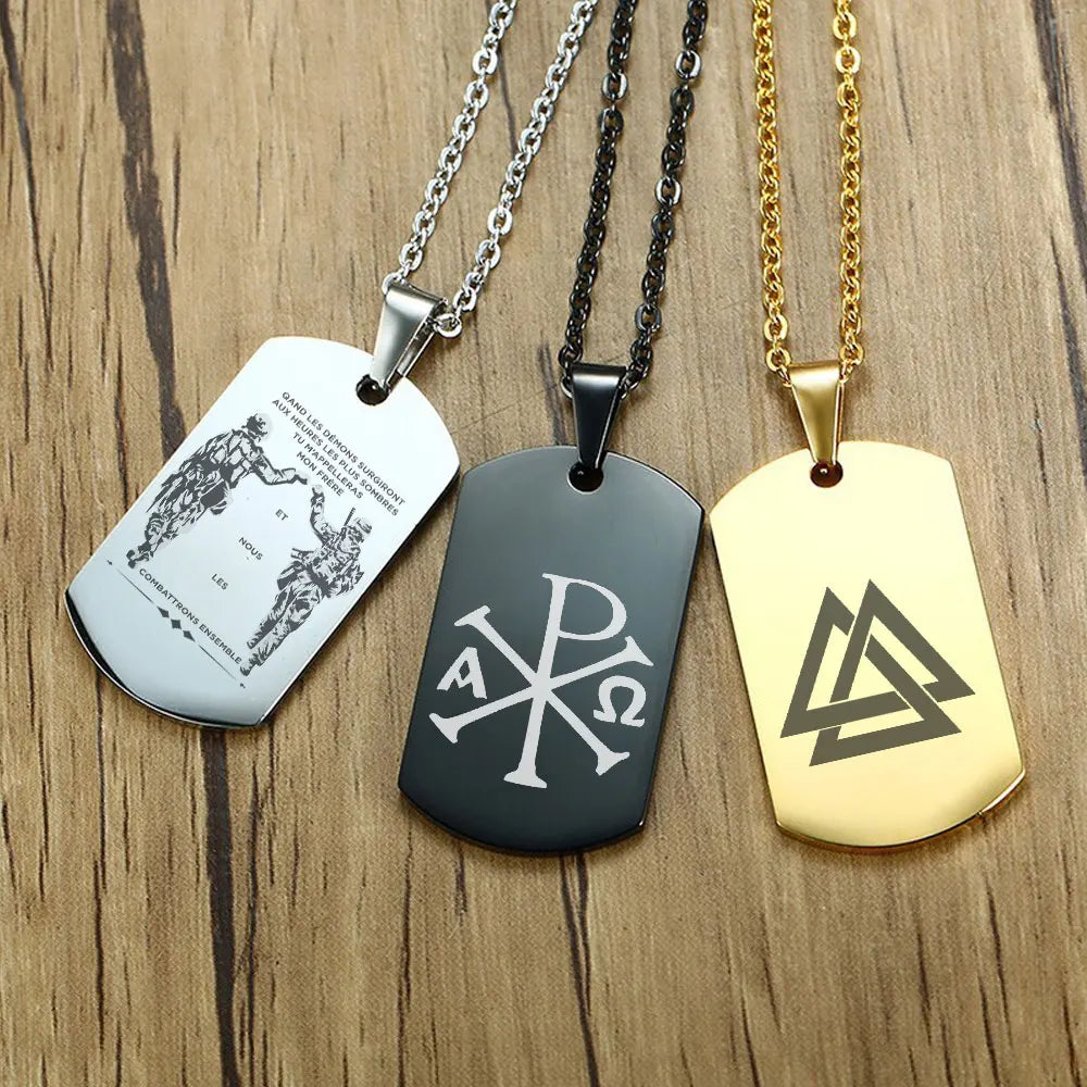 Customized Stainless Steel Dog Tag Pendant Necklace for Son