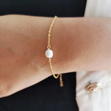 Minimalist Pearl Chain Bracelet Waterproof Golden Gift