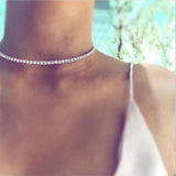 Minimalist Crystal Choker Shining Necklace