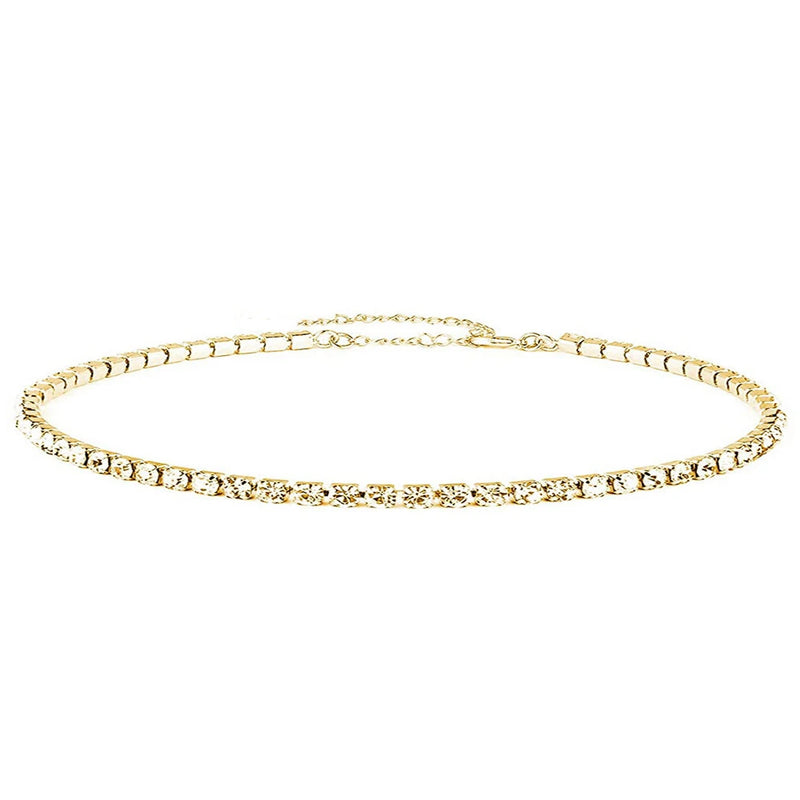 Minimalist Crystal Choker Shining Necklace