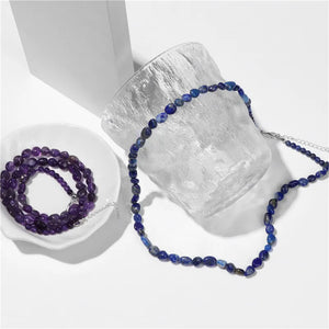 Stylish Crystal Stone Pendant Bead Necklace Delicate Charm Choker Ins Jewelry