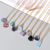 Stylish Crystal Stone Pendant Bead Necklace Oval Charm Choker Ins Jewelry