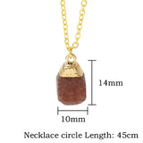 Stylish Crystal Stone Pendant Bead Necklace Oval Charm Choker Ins Jewelry