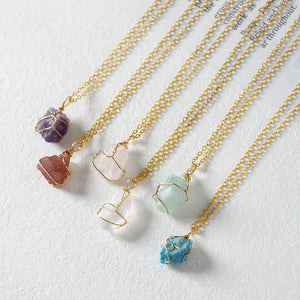 Stylish Crystal Stone Pendant Bead Necklace Oval Charm Choker Ins Jewelry