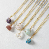 Stylish Crystal Stone Pendant Bead Necklace Oval Charm Choker Ins Jewelry