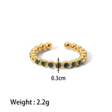 Minimalist Thin Green/White Crystal CZ Women's Ring Engagement Wedding Jewelry