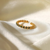 Minimalist Thin Green/White Crystal CZ Women's Ring Engagement Wedding Jewelry