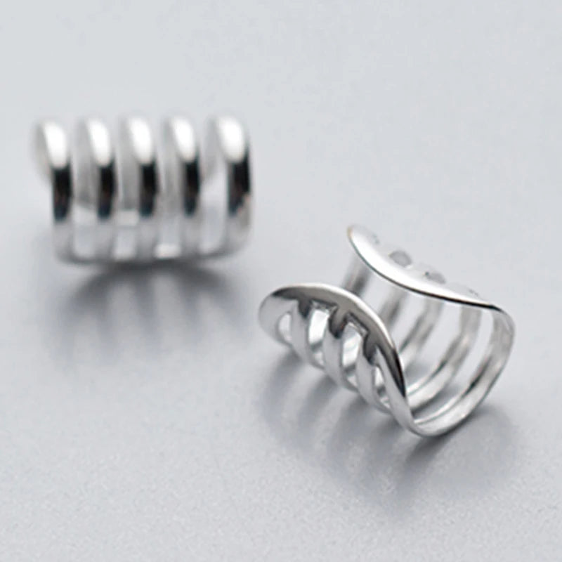 Minimalist 925 Sterling Silver Ear Cuff Cartilage Clip Earrings