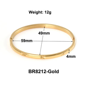 Sun Flower Stainless Steel Bangle Bracelet for Women
